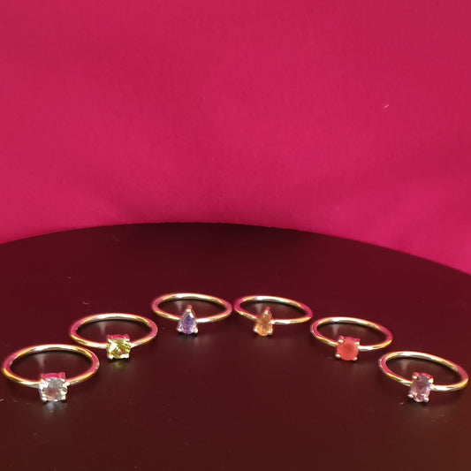 Chakra Gem Solitaires - Finger Rings - Each Sold Separately