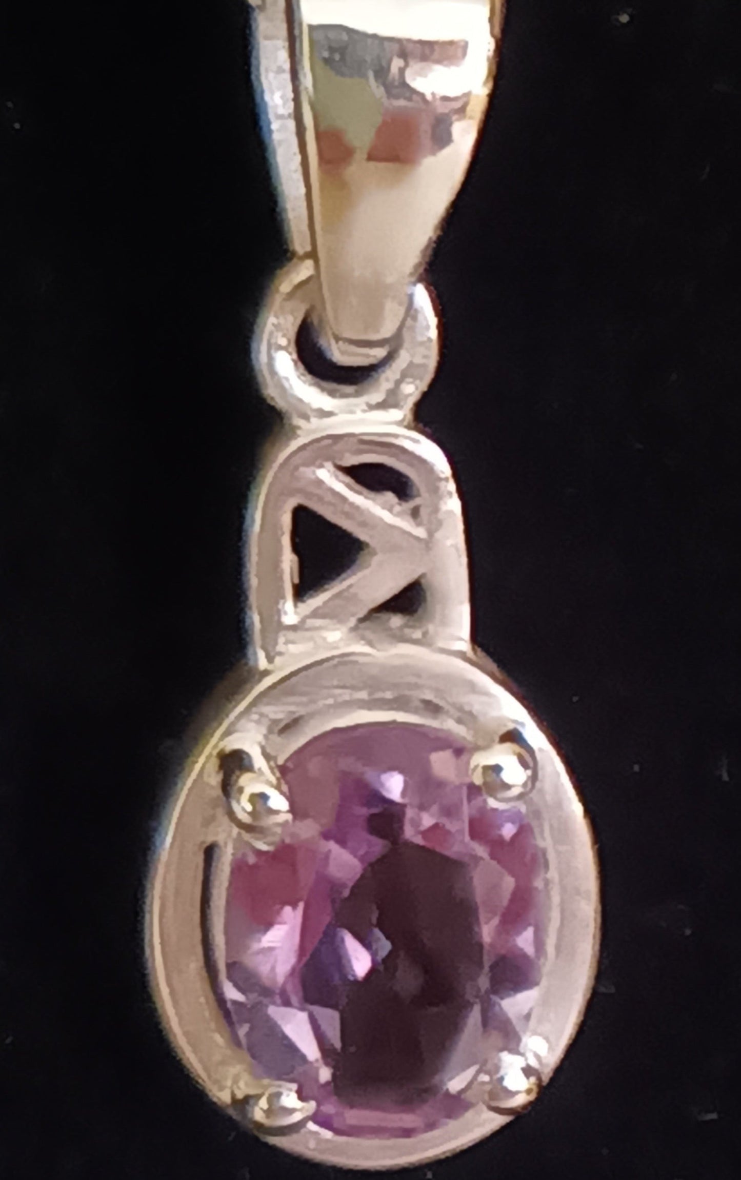 Natural Purple Amethyst - Oval - Pendant - CHAIN NOT INCLUDED