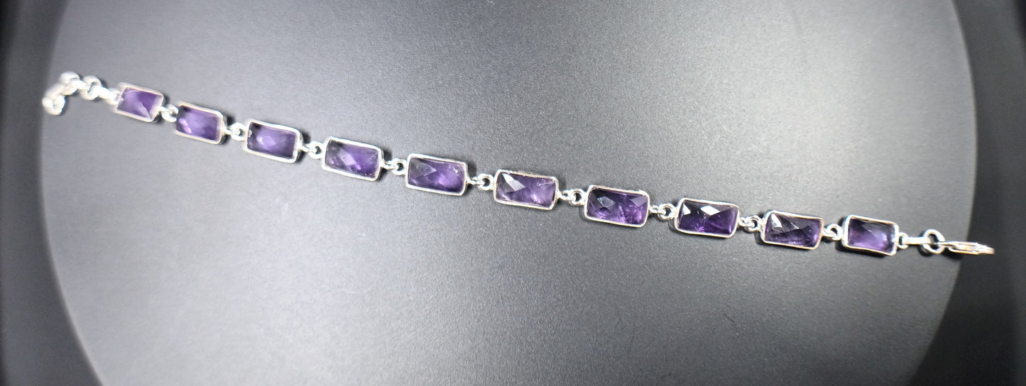 Natural Purple Amethyst Tennis Bracelet - Only one available!