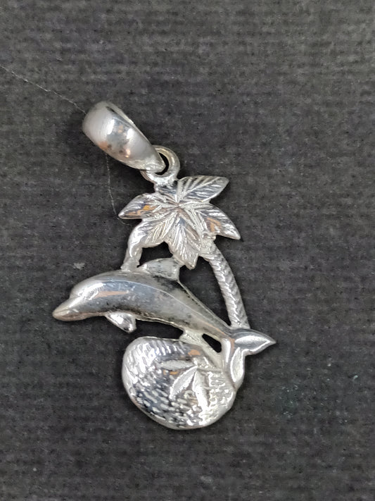 SS - Australian summer - Dolphin - Palm - Shell Pendant