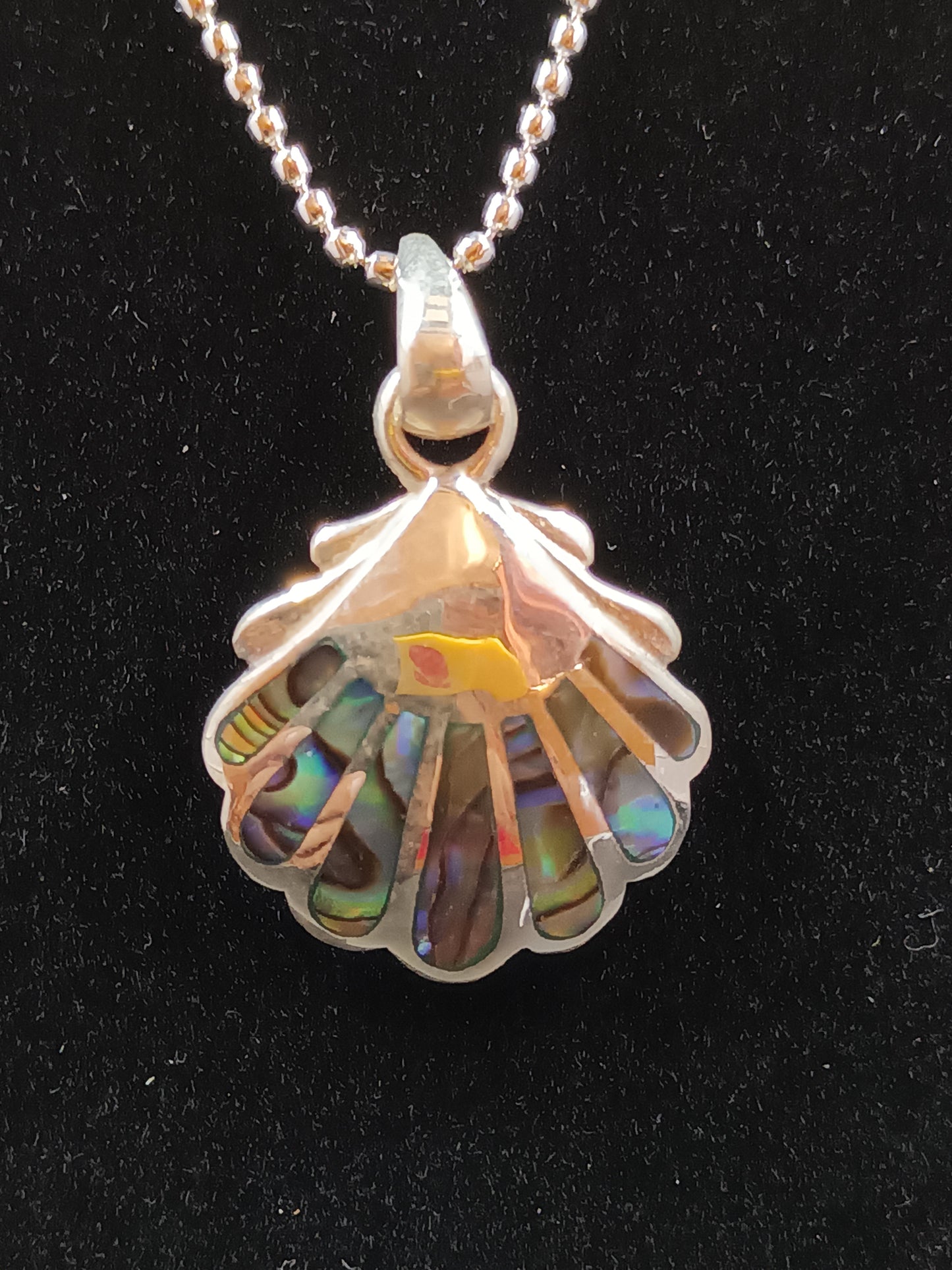 Natural Green Abalone - Seashell - Sterling Silver Pendant