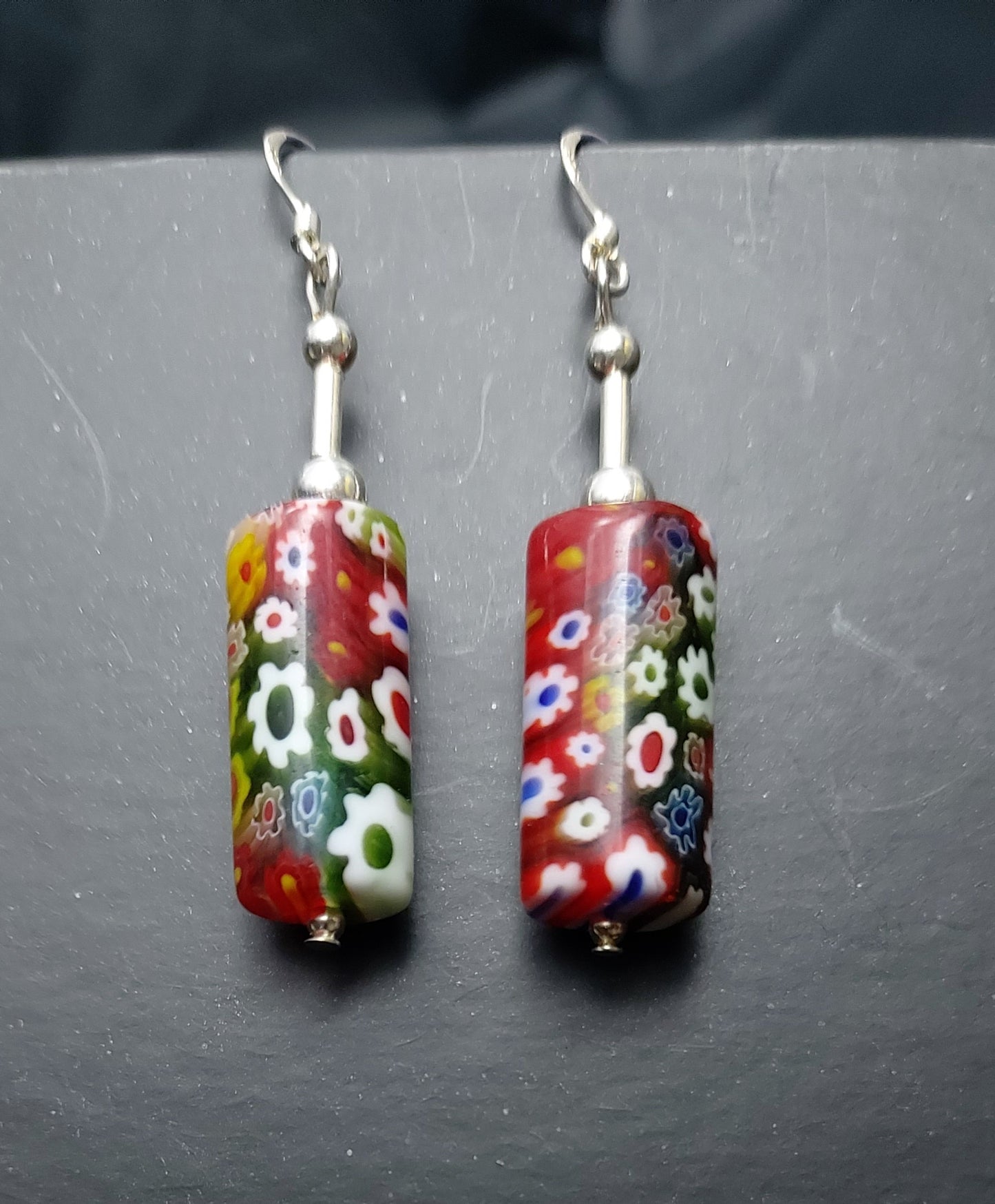 Multicolour Italian Murano Glass Dangle Earrings