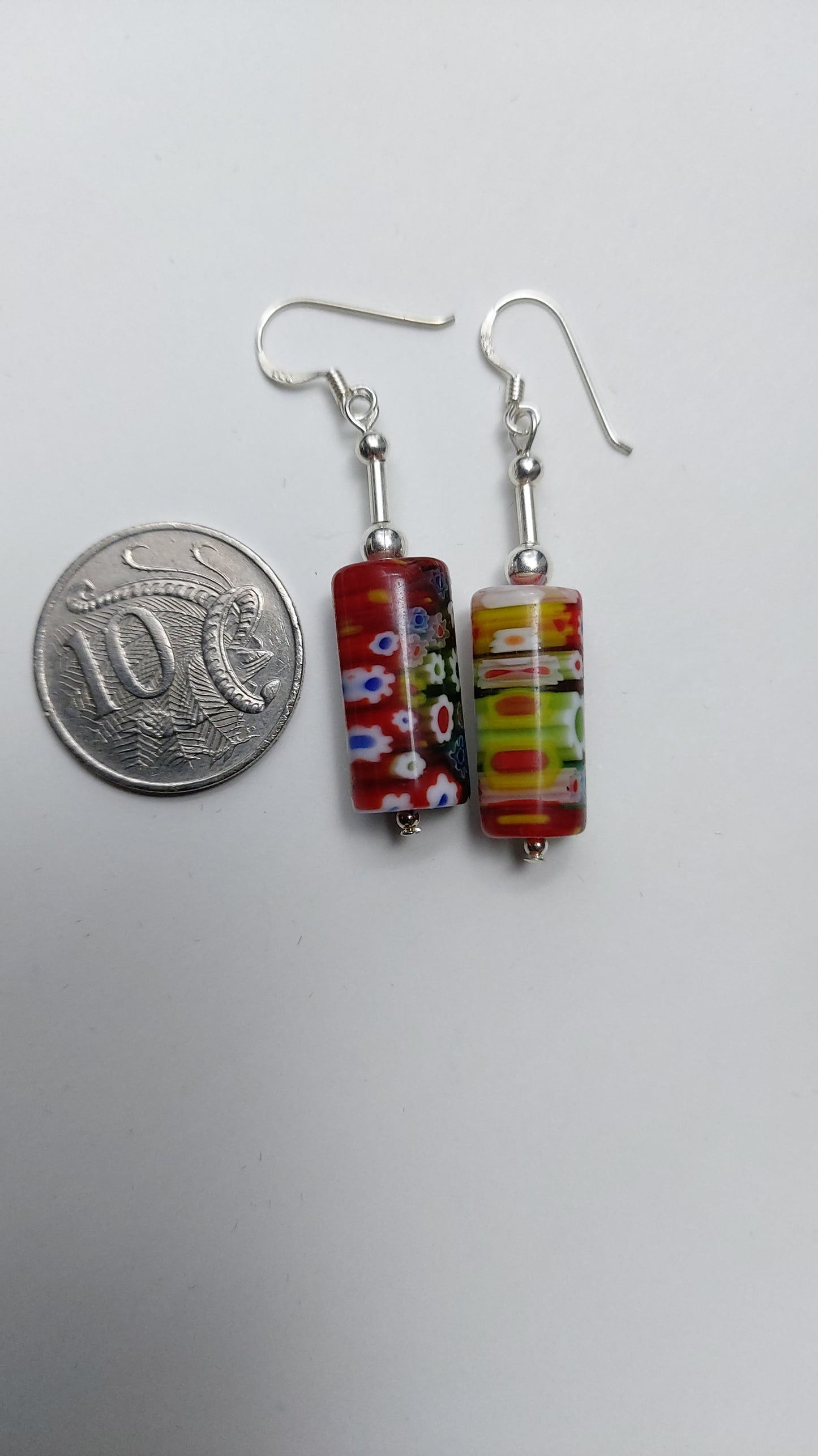 Multicolour Italian Murano Glass Dangle Earrings