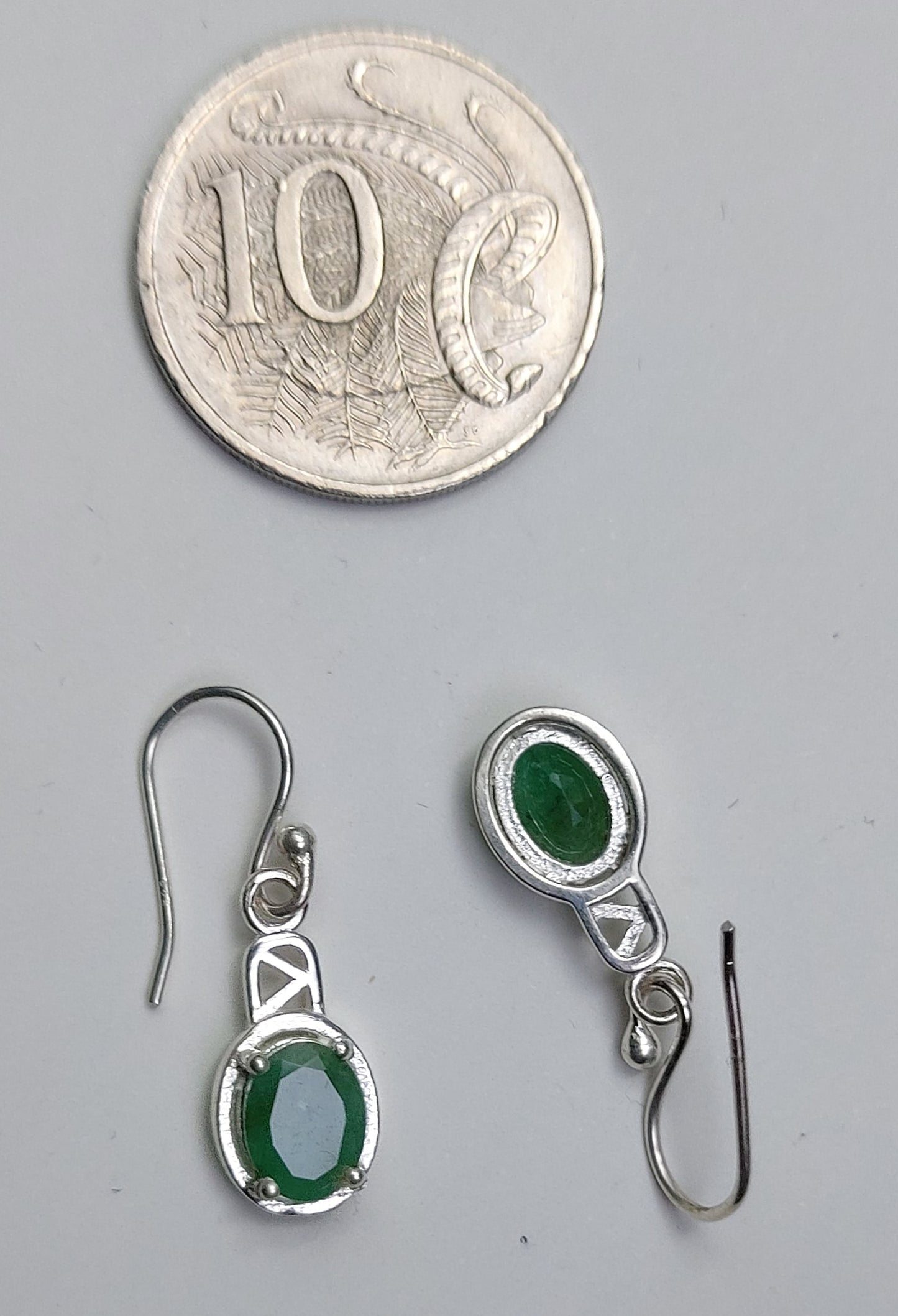 Natural Green Emerald - Dangle Earrings