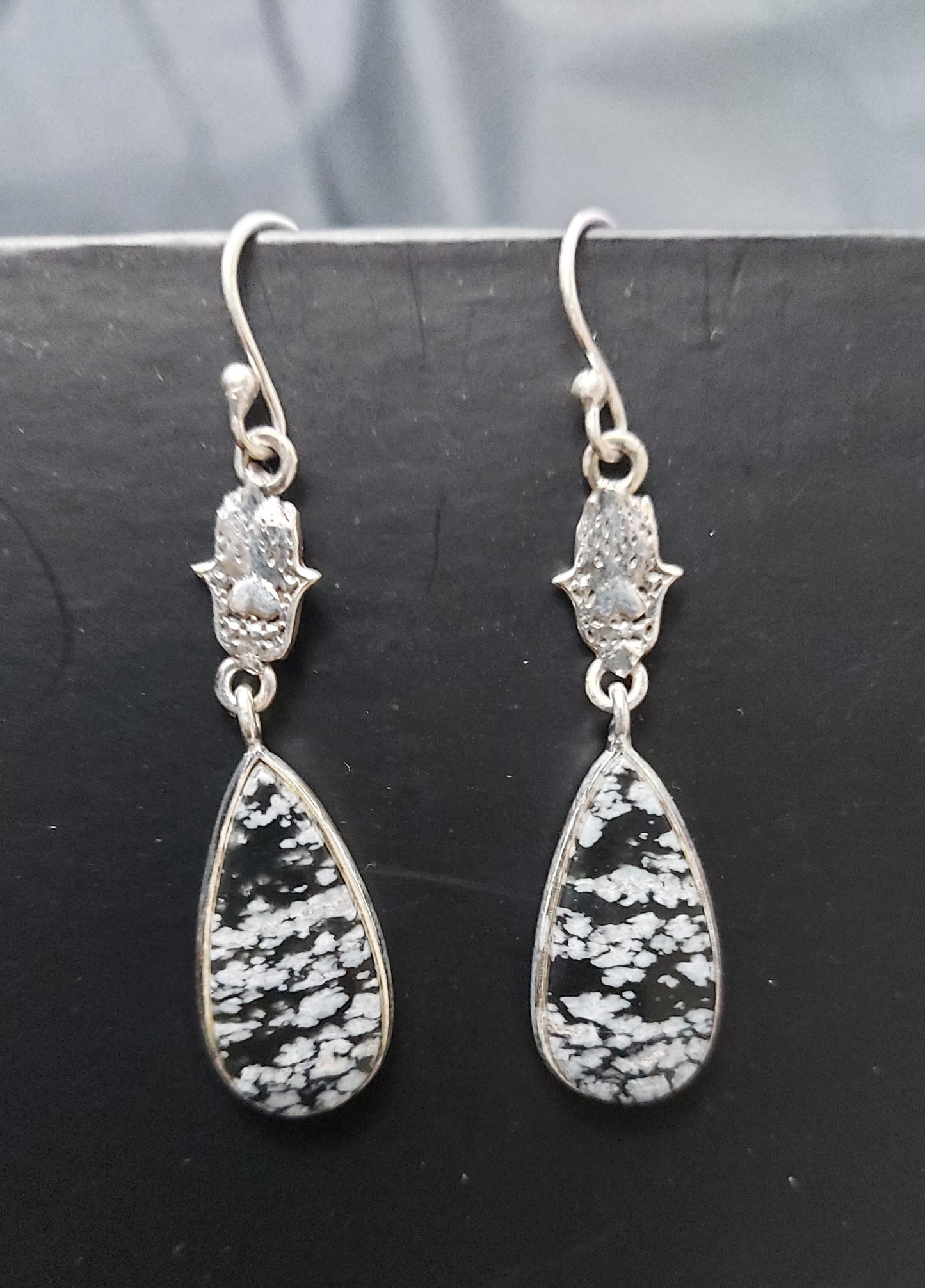 Snowflake Obsidian Dangles - Earrings - Multigem - Each sold separately