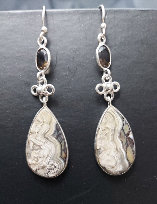 Laguna Lace Agate Dangle earrings - Multicolour Multigem