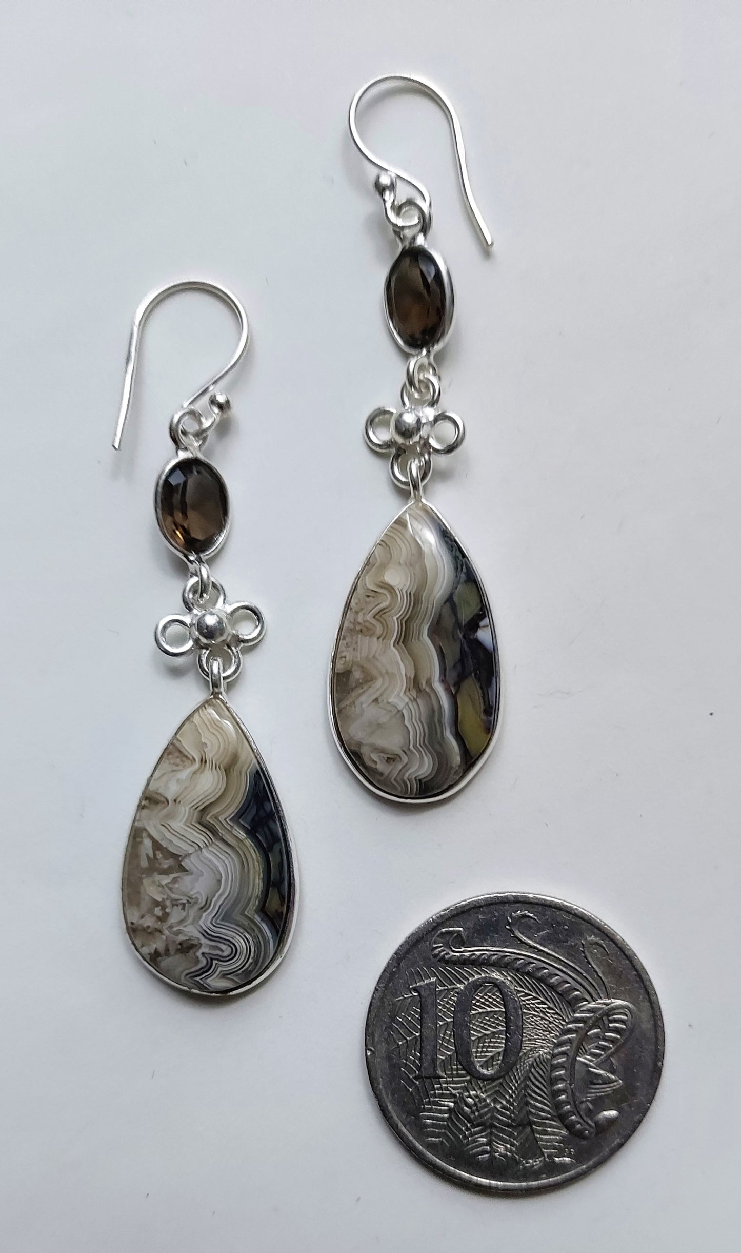 Laguna Lace Agate Dangle earrings - Multicolour Multigem