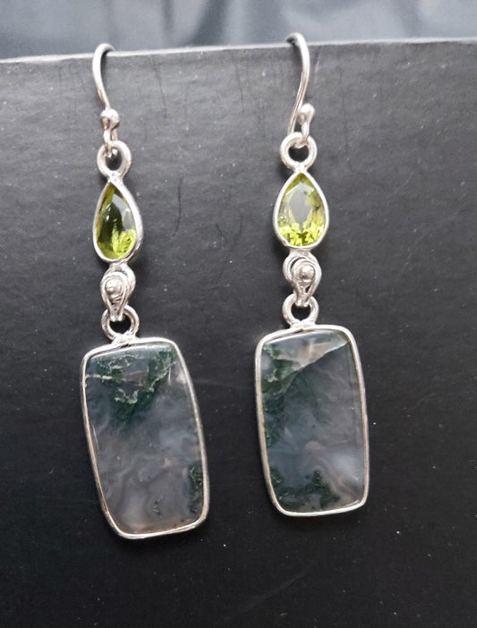 Peridot - Laguna Lace Agate Dangle Earrings