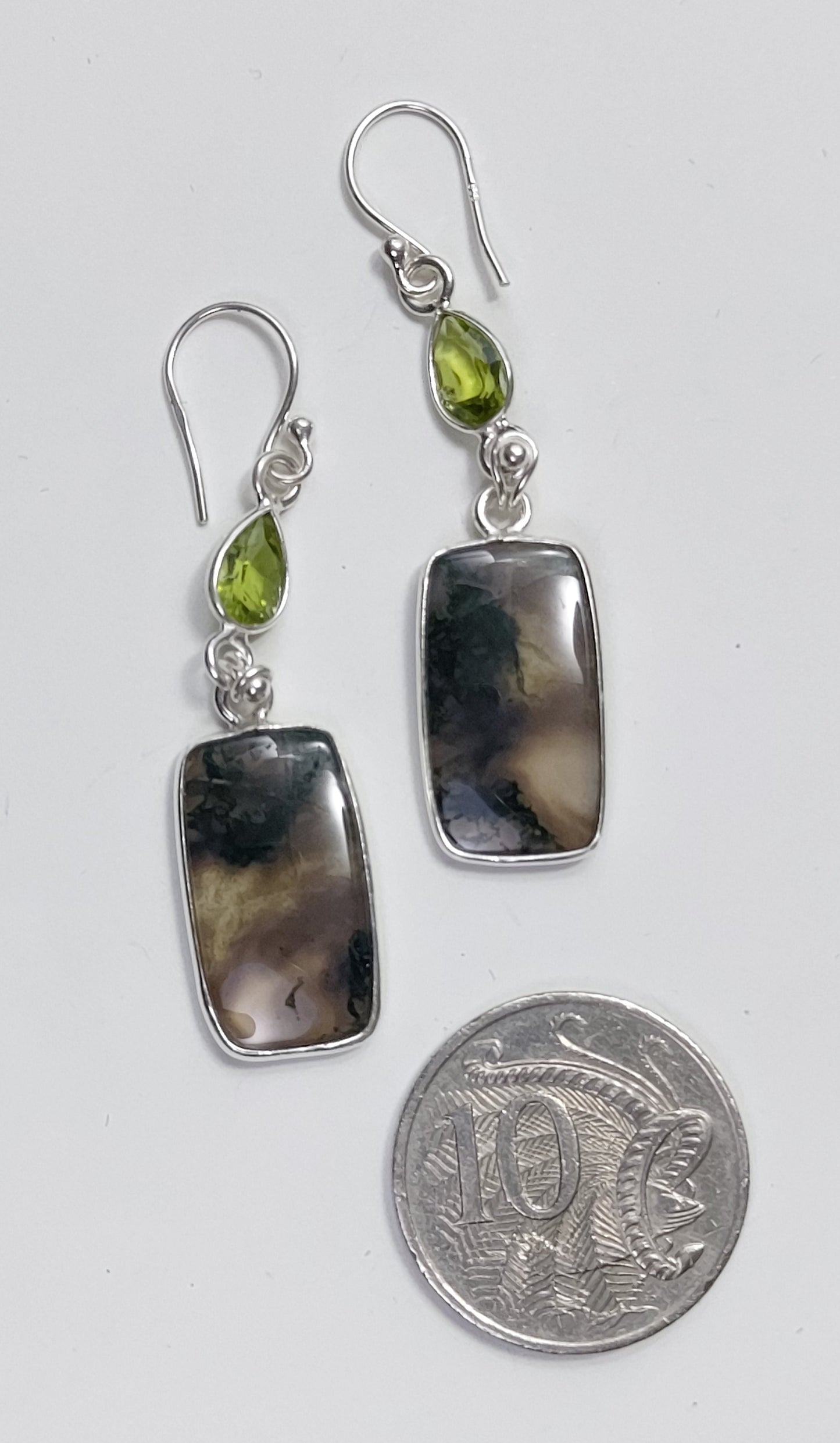 Peridot - Laguna Lace Agate Dangle Earrings