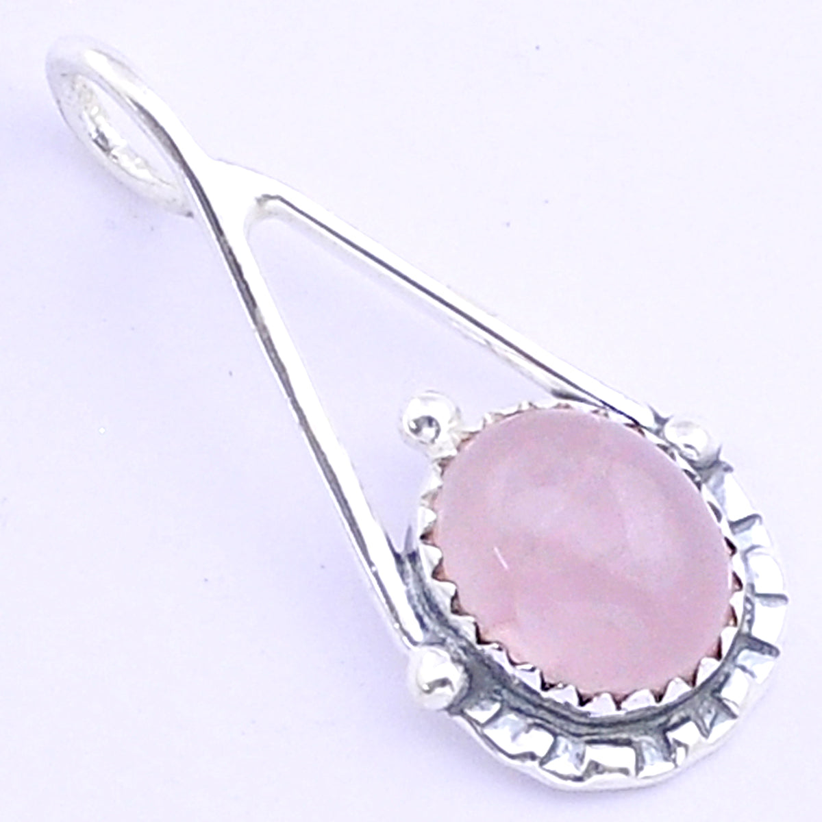 Natural Pink Rose Quartz - Oval Shape Pendant