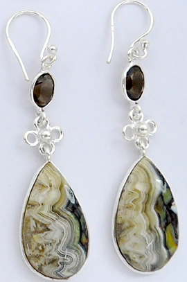 Laguna Lace Agate Dangle earrings - Multicolour Multigem