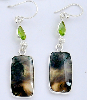 Peridot - Laguna Lace Agate Dangle Earrings